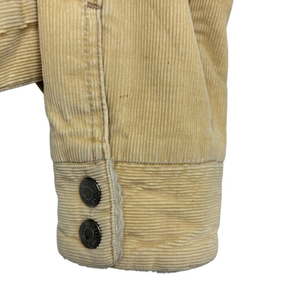 VTG AEROPOSTALE VANILLA CORDUROY VEGAN FUR COLLARED JACKET, SIZE L - Picture 7 of 12